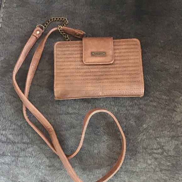 Vans Handbags - Vans Brown Quilted Crossbody Wallet